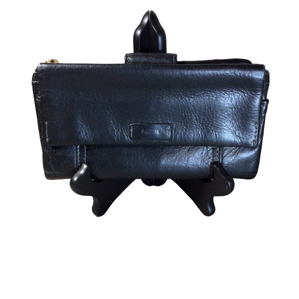 Vintage Fossil Black Leather Wallet